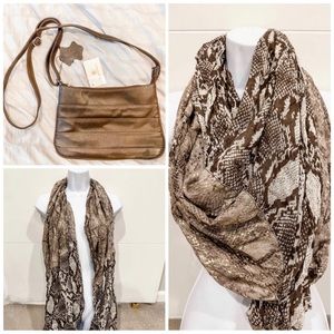 Women’s accessory bundle - infinity scarf and Crossbody bag